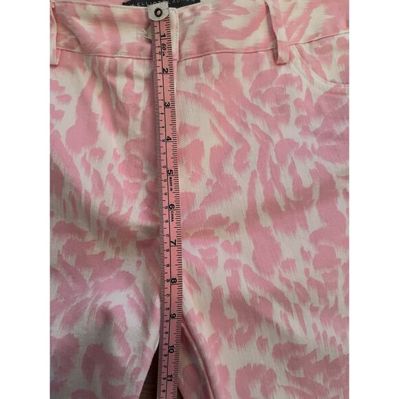 Elliott Lauren Pink And White Leopard Print Cropped Stretch Jeans Size 2 - Picture 11 of 15